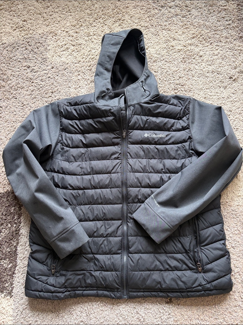 Columbia Men's Hooded Quilted Jacket - Black Gray